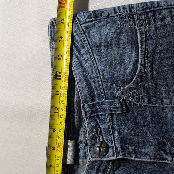 Industrial Cotton Jeans Size 7 Flare Embroidered Pocket - Picture 9 of 12
